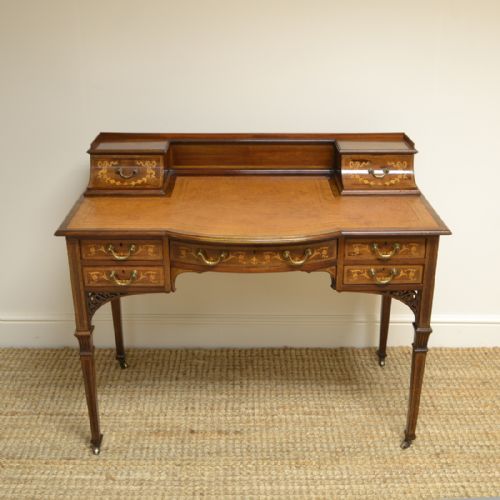 High Quality Victorian Inlaid Antique Carlton House Desk
