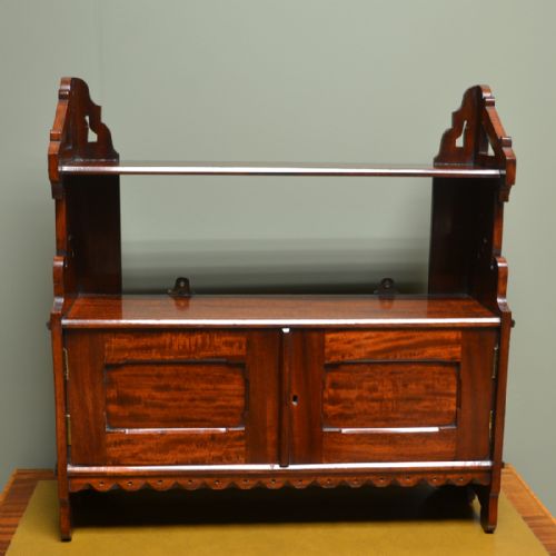 Stunning Victorian Arts & Crafts Mahogany Antique Wall Cabinet