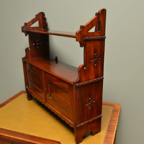 fig 1. Stunning Victorian Arts & Crafts Mahogany Antique Wall Cabinet