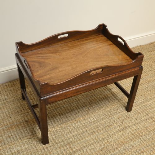 fig 3. Georgian Mahogany Tray Top Antique Coffee Table