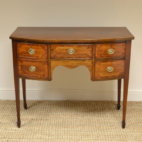 Victorian Bow Fronted Mahogany Antique Side Table