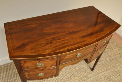 fig 1. Victorian Bow Fronted Mahogany Antique Side Table