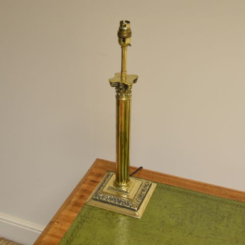 fig 2. Large Solid Vintage Brass Lamp Base