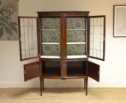 fig 1. Edwardian Walnut Decorative Antique Display Cabinet