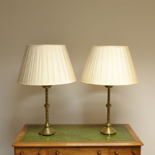 Stunning Pair of Victorian Lamps with Shades