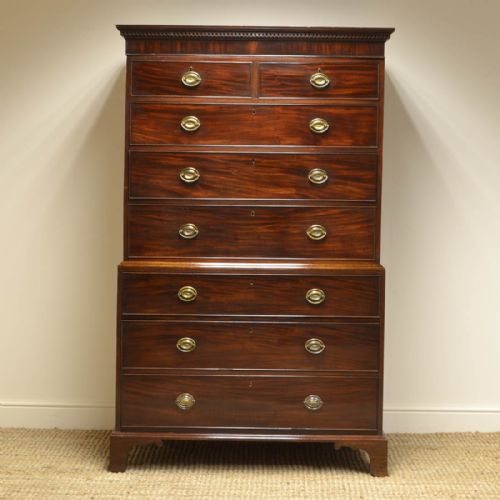 Stunning Georgian Cuban Mahogany Antique Chest on Chest