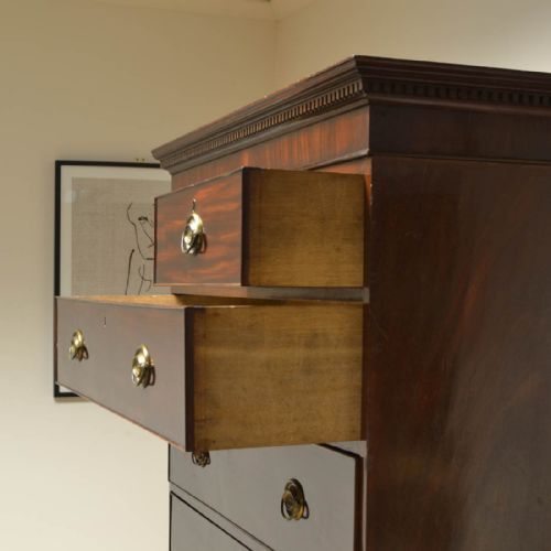 fig 1. Stunning Georgian Cuban Mahogany Antique Chest on Chest