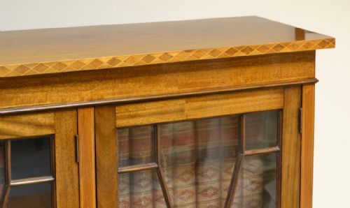 fig 2. Superb Quality Inlaid Edwardian Figured Mahogany Antique Bookcase