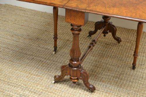 fig 1. Striking Quality Figured Walnut Large Antique Victorian Sutherland Table