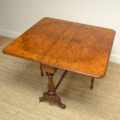 fig 3. Striking Quality Figured Walnut Large Antique Victorian Sutherland Table