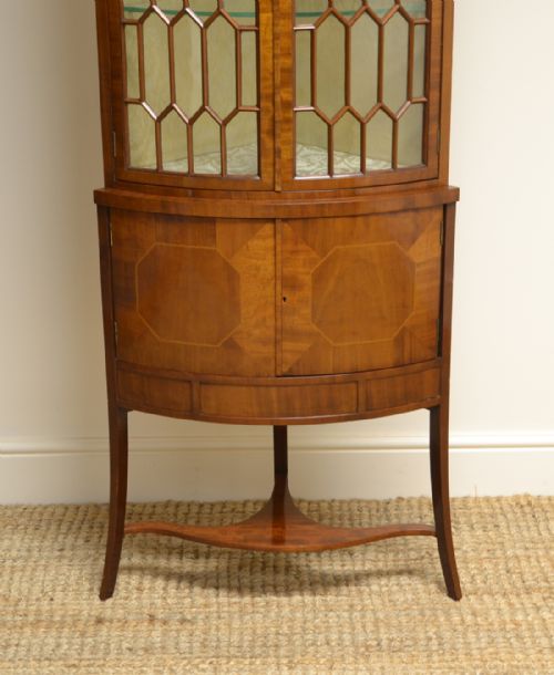 fig 2. Spectacular Edwardian Mahogany Astragal Glazed Floor Standing Antique Corner Cabinet