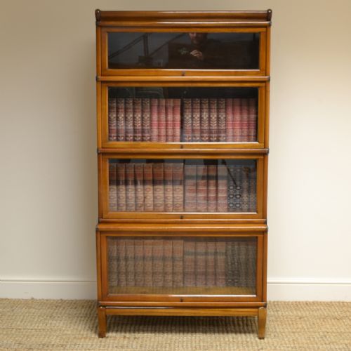 Edwardian Mahogany Globe Wernicke Antique Stacking Bookcase