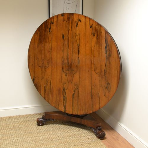 fig 1. Striking Rich Rosewood Antique William IV Circular Antique Dining Table