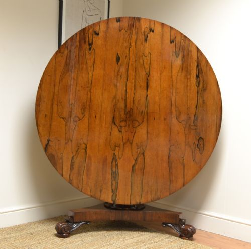 fig 2. Striking Rich Rosewood Antique William IV Circular Antique Dining Table