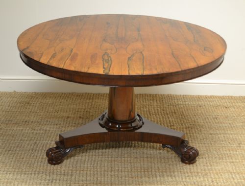 fig 3. Striking Rich Rosewood Antique William IV Circular Antique Dining Table