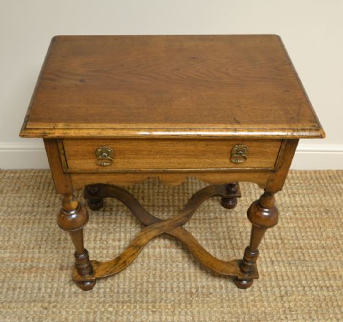 fig 1. Edwardian Oak Country House Antique Low Boy