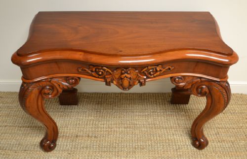 fig 1. High Quality Serpentine Mahogany Victorian Antique Console Table