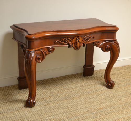 fig 3. High Quality Serpentine Mahogany Victorian Antique Console Table