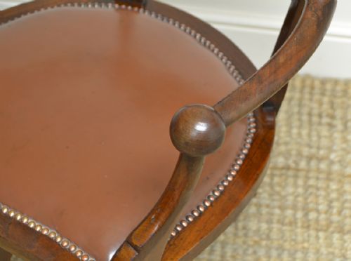 fig 1. Quality Victorian Walnut Swivel Antique Office Chair
