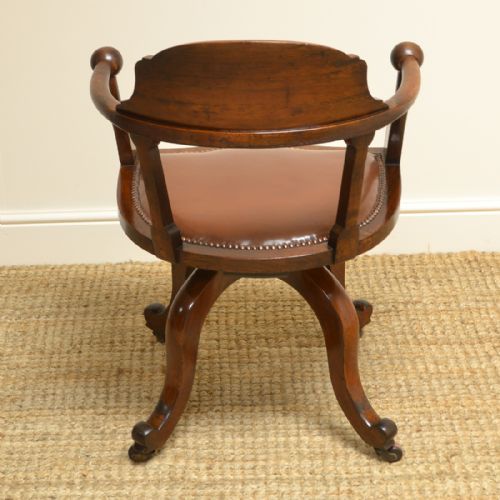 fig 2. Quality Victorian Walnut Swivel Antique Office Chair