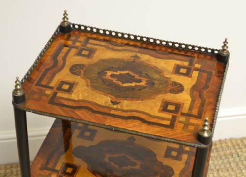 fig 1. Unusual Inlaid French Victorian Antique Whatnot