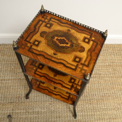fig 2. Unusual Inlaid French Victorian Antique Whatnot