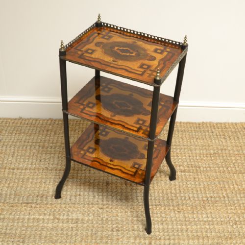 fig 3. Unusual Inlaid French Victorian Antique Whatnot