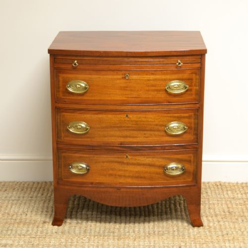 Fine Quality Small Regency Bow Fronted Antique Chest of Drawers