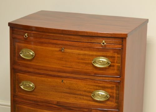 fig 3. Fine Quality Small Regency Bow Fronted Antique Chest of Drawers