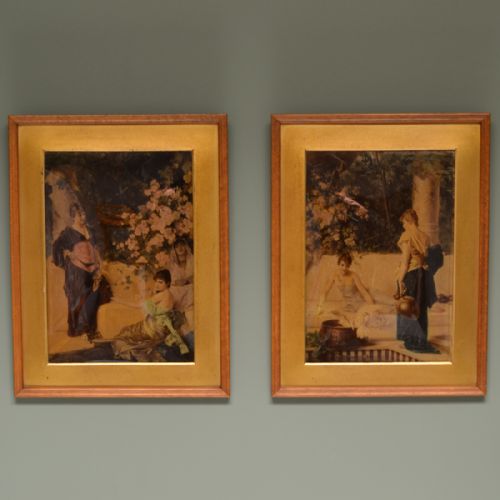 Pair of Beautiful Victorian Antique Crystoleums
