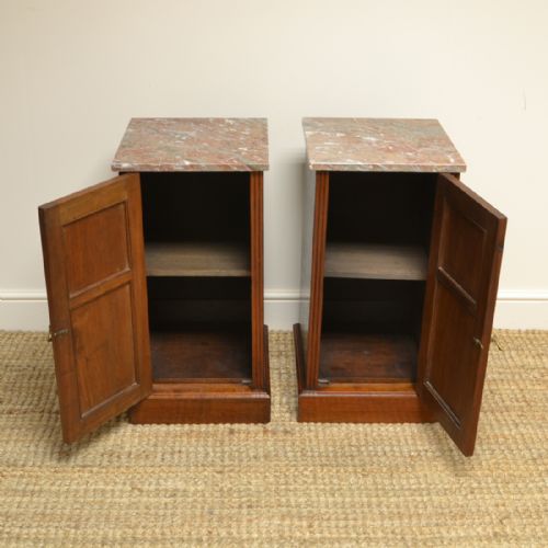 fig 1. Pair of Victorian Walnut Arts & Crafts Bedside Cabinets