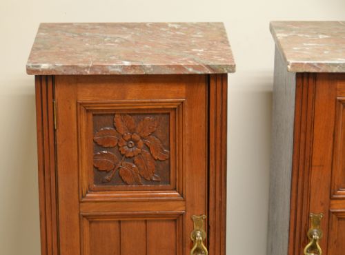 fig 3. Pair of Victorian Walnut Arts & Crafts Bedside Cabinets
