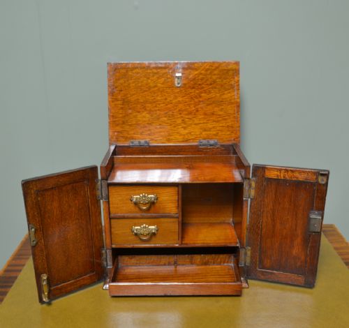 fig 2. Quality Oak Victorian Small Stationary Box with fitted Interior