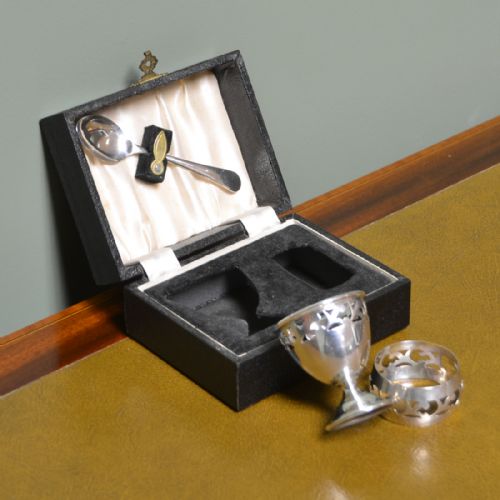 fig 1. Boxed Napkin Ring, Egg Cup and Spoon