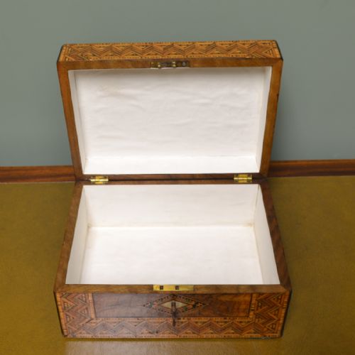 fig 1. Superb Quality Tunbridge Ware Victorian Antique Jewellery Box