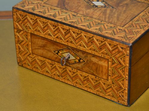 fig 2. Superb Quality Tunbridge Ware Victorian Antique Jewellery Box