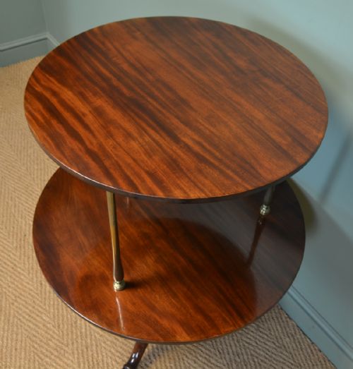 fig 3. Spectacular Quality Georgian Mahogany Antique Two Tier Occasional Table