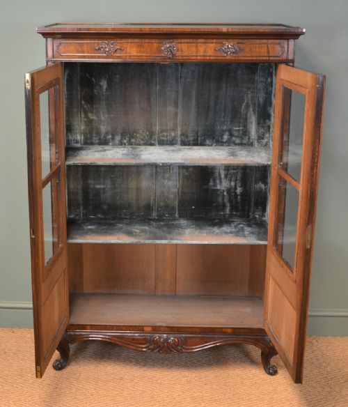 fig 1. Spectacular Victorian Rosewood Antique Display Cabinet