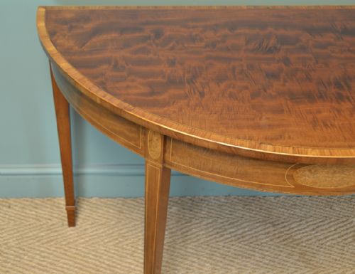 fig 3. Spectacular Figured Mahogany Edwardian Demi Lune Antique Console Table