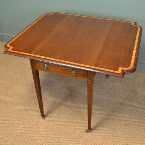 fig 3. Striking Victorian Mahogany Antique Drop Leaf Table