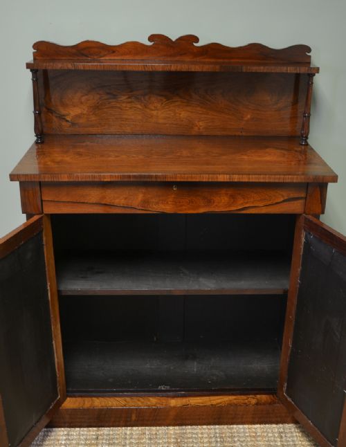 fig 1. Spectacular Regency Figured Rosewood Mirrored Antique Chiffonier 