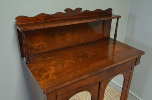 fig 2. Spectacular Regency Figured Rosewood Mirrored Antique Chiffonier 