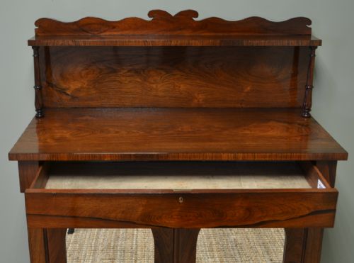 fig 3. Spectacular Regency Figured Rosewood Mirrored Antique Chiffonier 
