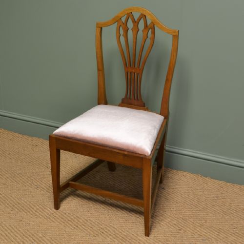 fig 1. Elegant Mellow Mahogany Edwardian Hepplewhite Design Antique Dining Chairs