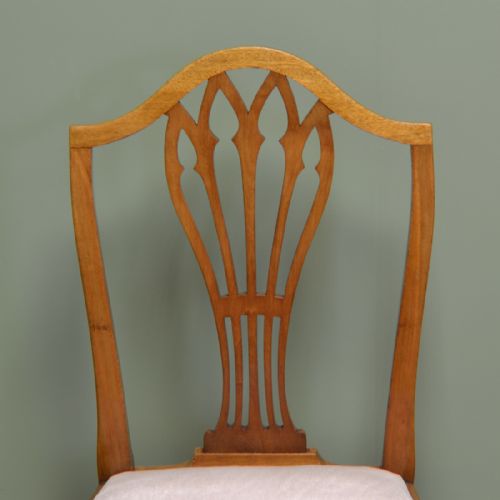 fig 3. Elegant Mellow Mahogany Edwardian Hepplewhite Design Antique Dining Chairs