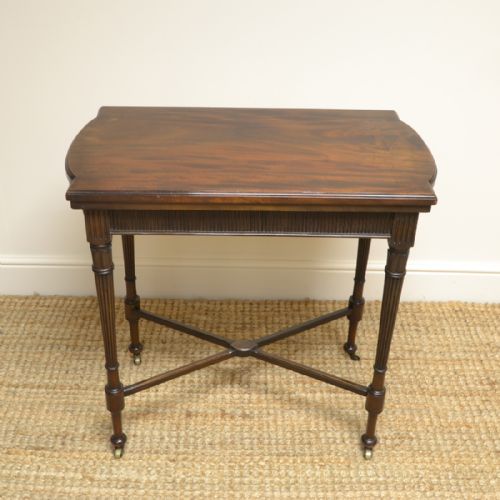 Quality Walnut Edwardian Antique Card Table