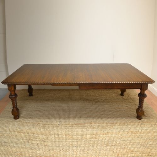 fig 1. Quality Large Victorian Solid Oak Extending Antique Dining Table