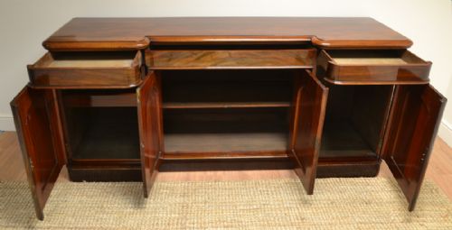 fig 1. Magnificent Large Four Door Victorian Figured Mahogany Antique Sideboard