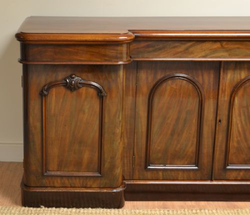 fig 2. Magnificent Large Four Door Victorian Figured Mahogany Antique Sideboard