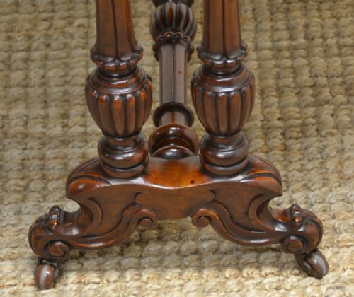 fig 2. Spectacular Victorian Figured Large Walnut Antique Sutherland Table